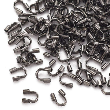 Brass Wire Guardians, Cadmium Free & Lead Free, Gunmetal, 4.5x4x1mm, Hole: 0.5mm